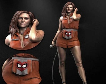 Mary Jane Watson Spiderman Marvel Statue 3d Model 3d Printer stl files