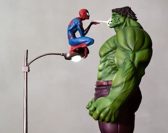 Hulk vs spiderman Diorama Marvel Statue 3d Model 3d Paint 3d stl files