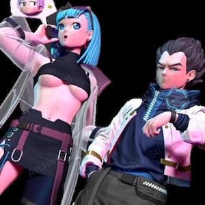 Bulma vs Vageta statua Rysunek 3D Model drukarki 3D Pliki 3D stl