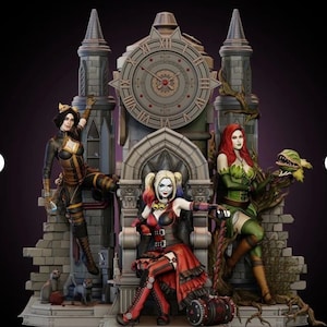 Gotham City Girls Hero Harley Poison CatWoman DC Universe Staty 3D-modell 3D-skrivare STL-filer