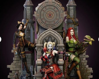 Gotham City Girls Hero Harley Poison CatWoman Dc Universe Statue Modèle 3D Imprimante 3D fichiers stl