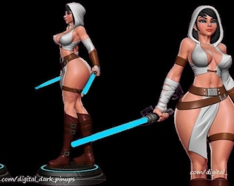 Jedi Girl nsfw sexy naked Statue 3d Model 3d Printer stl files