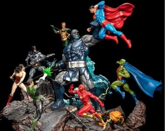 Justice League vs Darkseid Diorama Statue Figure 3d Model 3d Printer 3d stl files