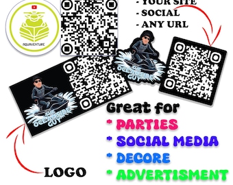 CUSTOM QR Code & Logo Stickers Matte Waterproof labels for packaging