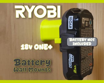 Ryobi 18v ONE+ Battery Wall Mount Tool Organizer  - 2 Versions - Unique Textured Grip