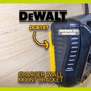 Wall Mount Bracket for DeWalt DCB107 Charger – Space Saver for Workshop & Garage