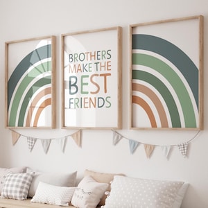 Big Bro Lil Bro Prints, Brothers Bedroom Decor, Brothers Prints, Brothers Wall Art, INSTANT DOWNLOAD, Sibling Prints, Playroom, Sage Green