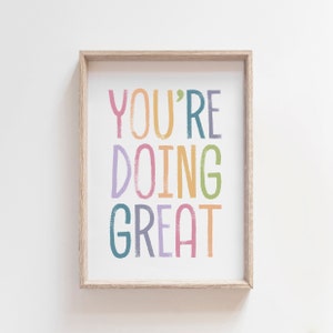 Girls Affirmation Print, Girls Bedroom Decor, Girls Wall Art, Positive Affirmation, Motivational Wall Art, Pastel Colours, Playroom Decor