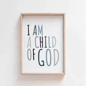I am a child of God, Christian Wall Art, Bible Verse Prints, Girls Bedroom Decor, Rainbow Prints, Scripture Prints, Nursery Wall Art