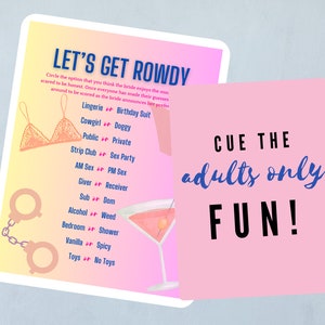 Let's Get Rowdy Bachelorette Game
