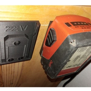 Soporte de pared para batería Hilti de 22 voltios/18 V, versión antigua, 3 unidades.