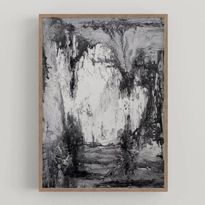 Póster de arte abstracto, pintura acrílica, obra de arte abstracto moderno, arte minimalista en blanco y negro, impresión minimalista, decoración de pared de diseño nórdico