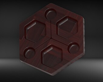 Hexagon Tray 02 - Archivos 3D STL y vectoriales para CNC e impresora 3D (STL, OBJ, PAR, STEP2, iges, fbx, bip)