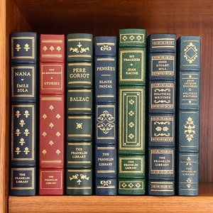 Vintage Full Leather Classics, 1977-1982, Gilded Franklin Library Collectors Edition Books, Individual Titles with Conditions in Description