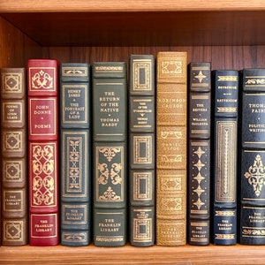 Vintage Full Leather Classics, 1977-1983, Gilded Franklin Library Collectors Edition Books, Individual Titles with Conditions in Description