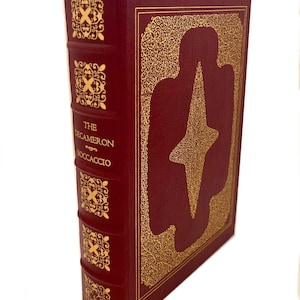 Vintage Leather The Decameron by John Boccaccio, Gilded Easton Press Edition, 1980, Illustrations by Fritz Kredel, Please See Condition!!!