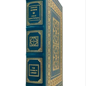 Leather Great Expectations by Charles Dickens, 1977, Vintage Gilded Full Leather Franklin Library Collectors Edition