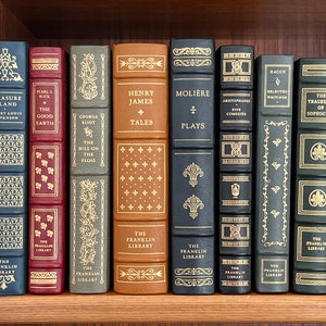 Vintage Full Leather Classics, 1975-1982, Gilded Franklin Library Collectors Edition Books, Individual Titles with Conditions in Description