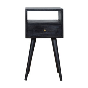 Mini Ash Black Bedside beautifully designed bedside is constructed from 100% solid mango wood