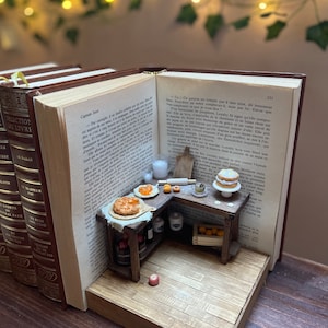 Book nook cottagecore kitchen scene for decoration