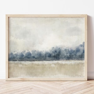 Coastal Dawn Landscape Abstract Art Print - French Country Art - Abstract Landscape Wall Art - Unframed Minimalist Original Art Print