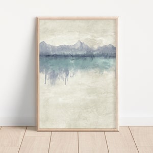 Original Watercolor Painting - Art Print - Mountain Mist - Landscape Wall Art - Unframed High Quality Art Print - Minimalist Art Print