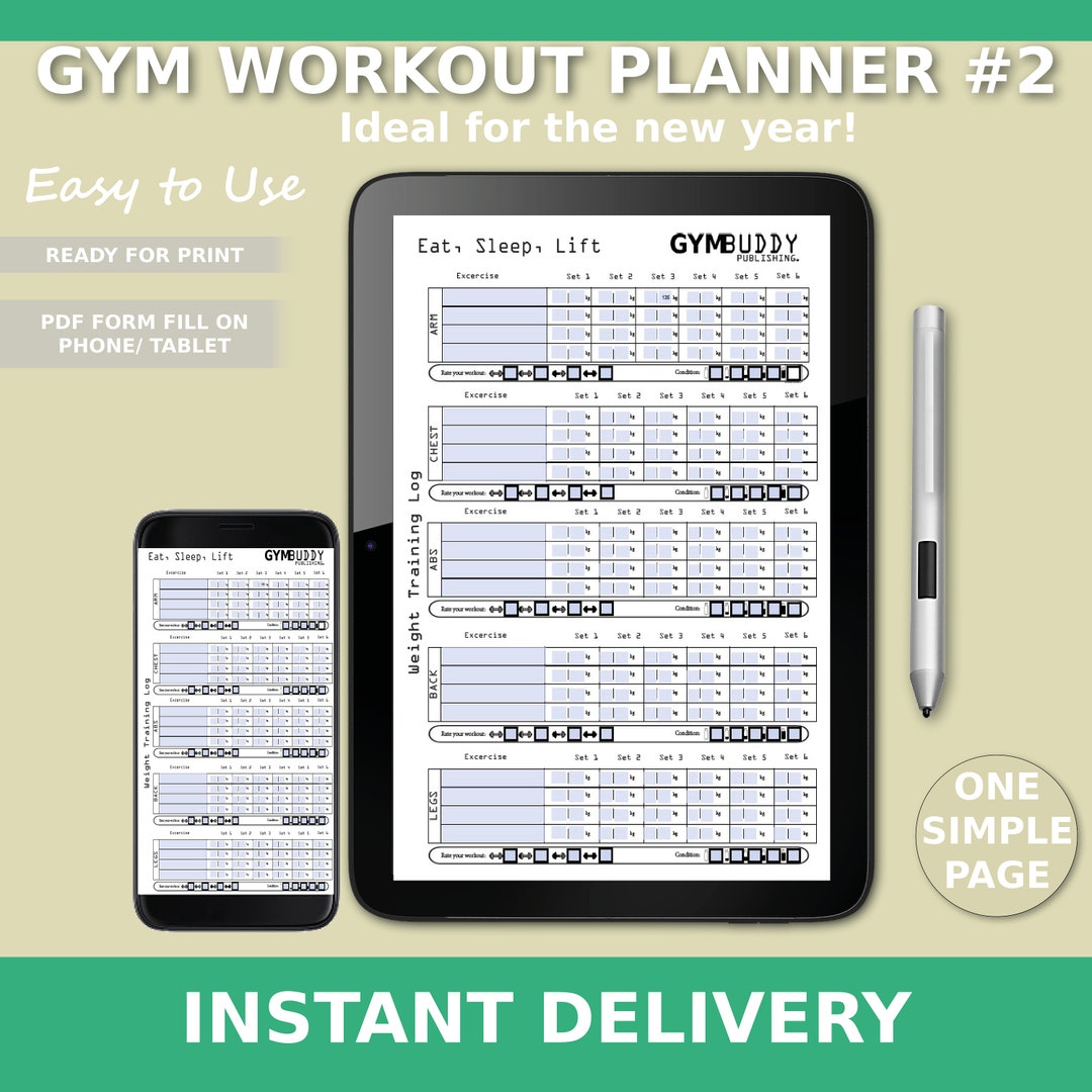 Exercise Planning Template One Pager Example.pdf All Muscle Workout Planner, Fitness Planner Suitable for Gym Workouts ...
