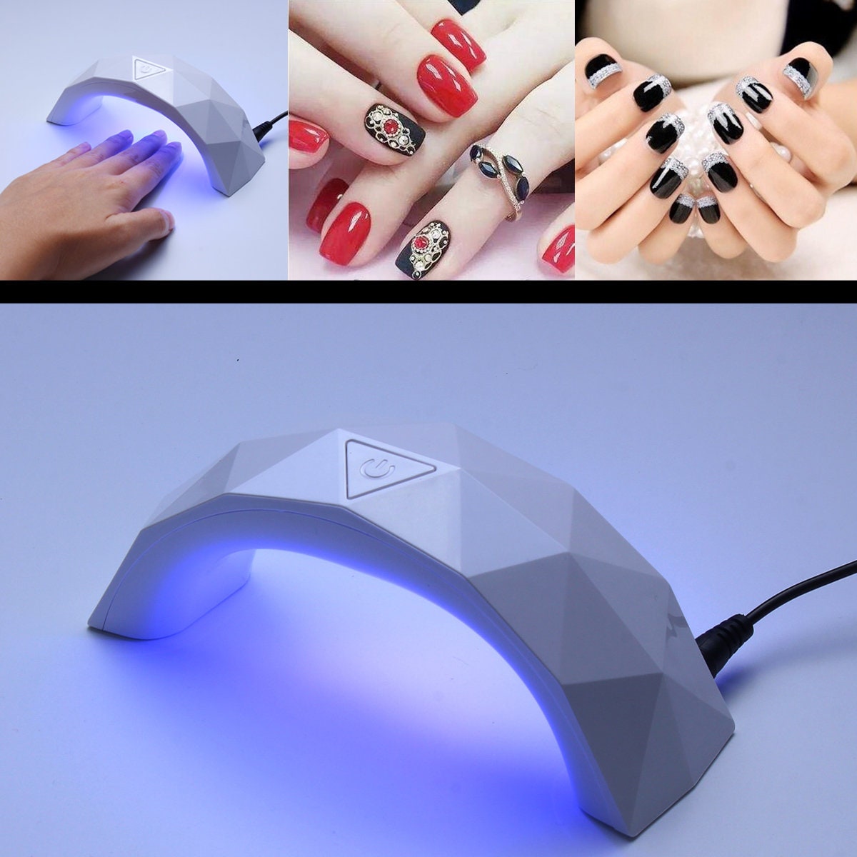  INFILILA Mini UV Light for Gel Nails Portable UV Light for  Nails 180°Opening Design USB Nail Dryer UV LED Nail Lamp Curing All Gels  16W Quick-Drying UV Nail Lamp for