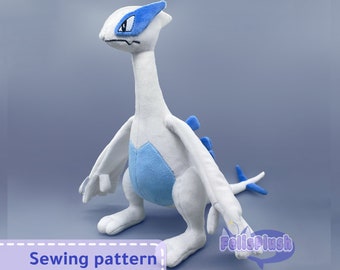 Lugia plush Sewing Pattern PDF Instructions - Embroidery files included