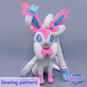 Sylveon plush Sewing Pattern PDF Instructions - Embroidery files included