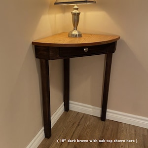 Corner Table with Solid Oak Top Corner Nightstand