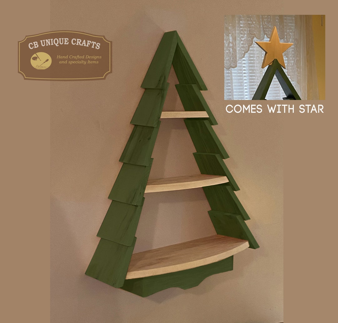 Tree Shelf - Hand Crafted - Christmas Tree Shelf With Star - Etsy