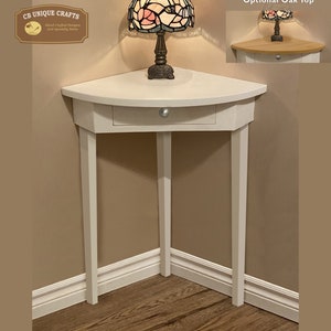 Corner Table with Drawer - Corner Nightstand - Solid Wood Construction