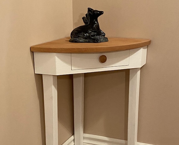 Buy Corner Table With Solid Oak Top Corner Nightstand Online in