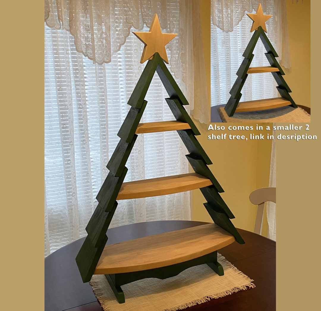 Christmas Tree Shelf - Free Standing With Removable Star - Tree Shelf ...