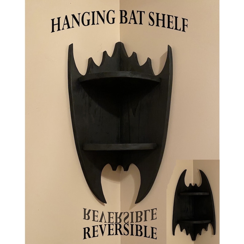 Corner Bat Shelf - Hanging Bat - Upright or Reverse - Etsy