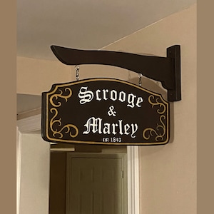 SCROOGE & MARLEY Hanging Sign