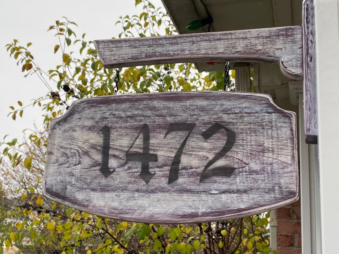 Address Sign Custom Numbers Sign With Bracket House Sign Etsy