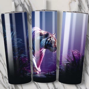 Neon Jungle Tiger Tumbler Wrap: 20oz Skinny Sublimation Design (Digital Download)
