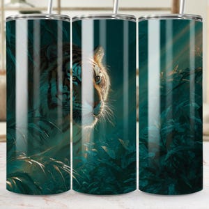 Tiger Tumbler Wrap, 20oz Skinny Tumbler Design, Straight Tapered PNG, Animal Print, Commercial Use, Digital Download, Sublimation Designs