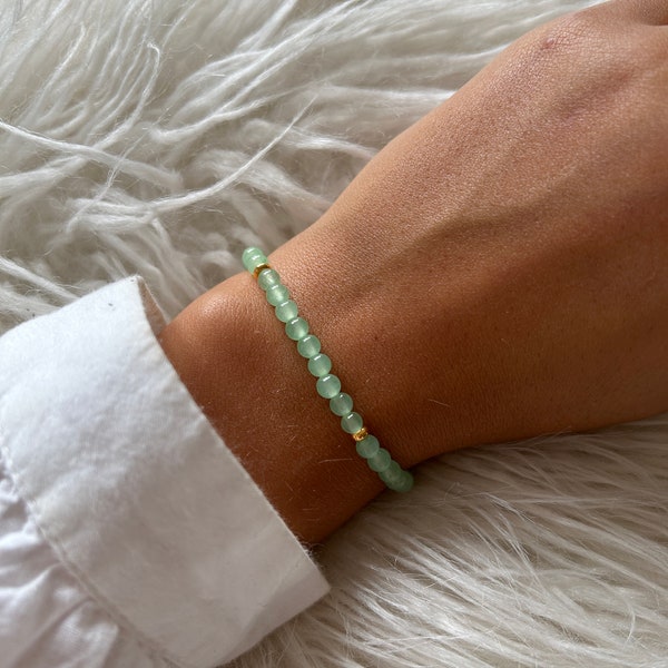 Bracelet élastique en pierre gemme aventurine