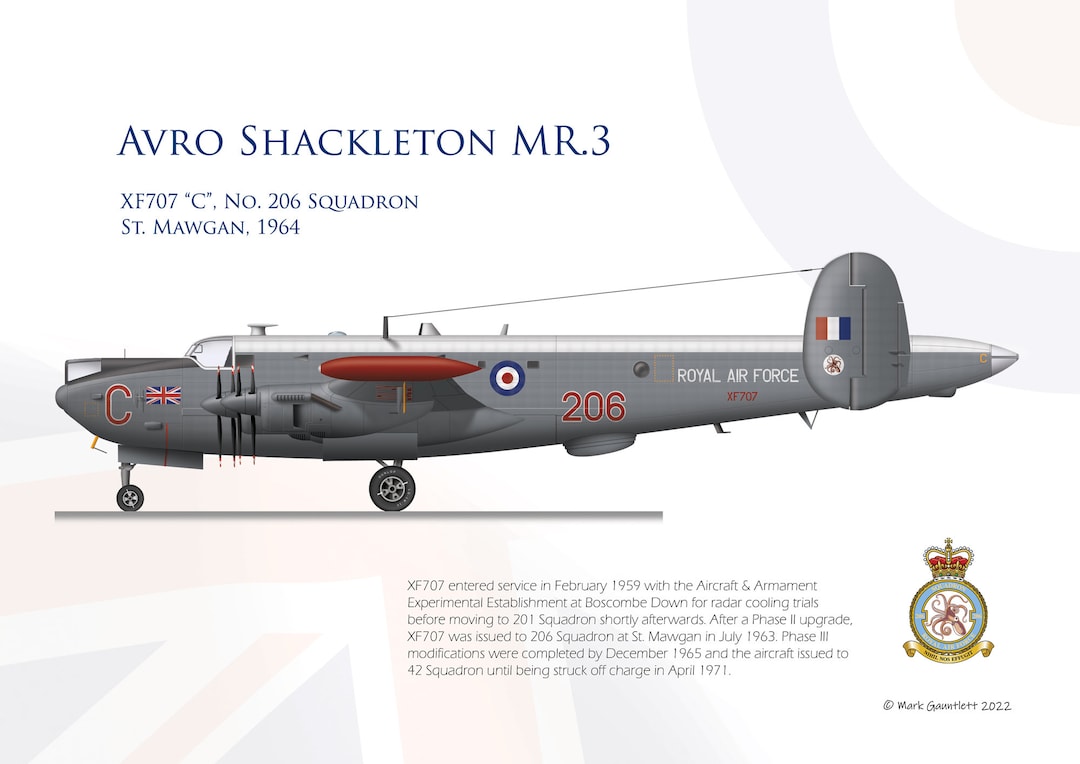 Avro Shackleton Aircraft Profile Artwork A4 Print Etsy
