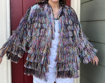 Taylor Swift Karma Jackets- CUSTOM MADE Tinsel Fringe Jacket - Etsy