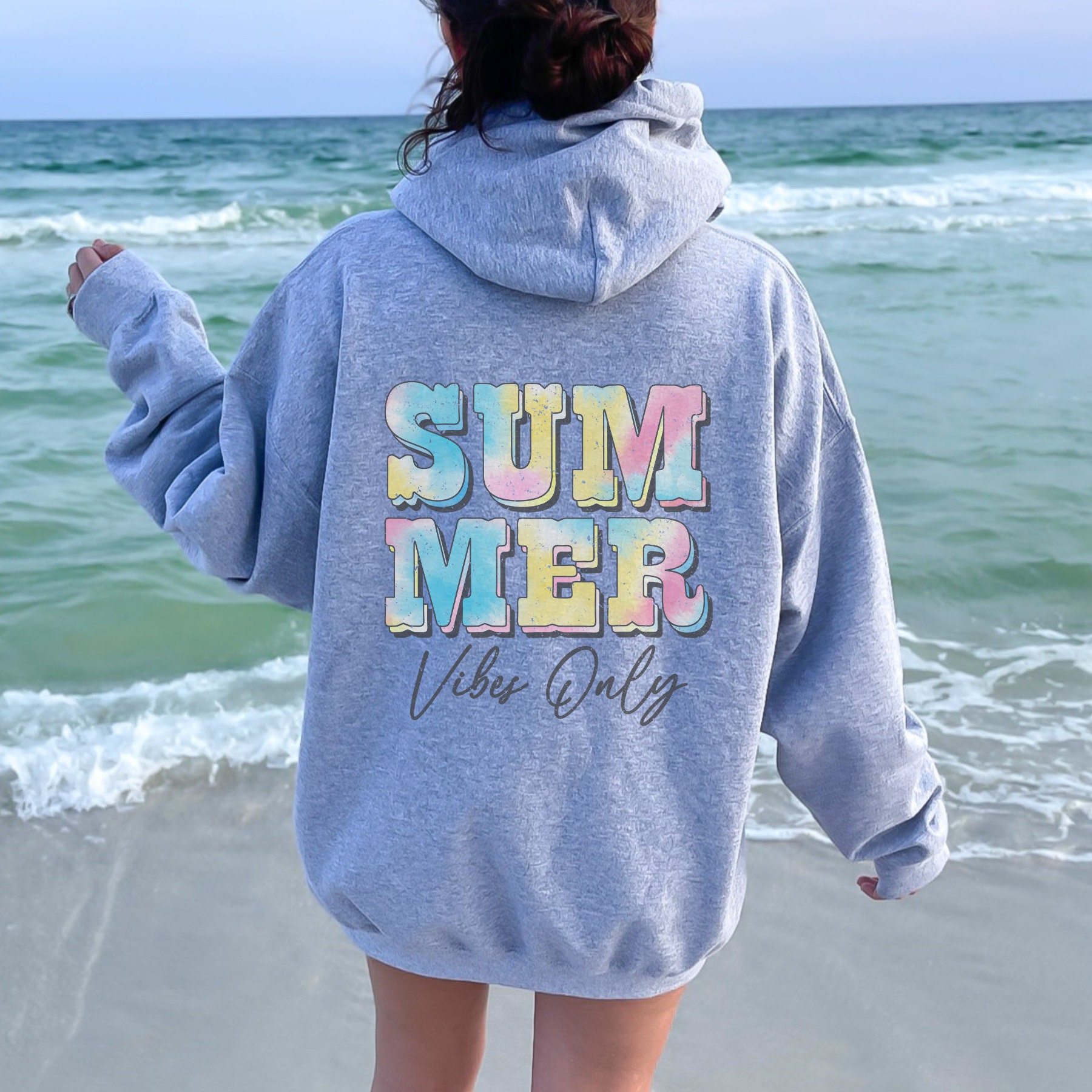 Beach Hoodie Trendy Summer Distressed Retro Hoodie Tie Dye - Etsy