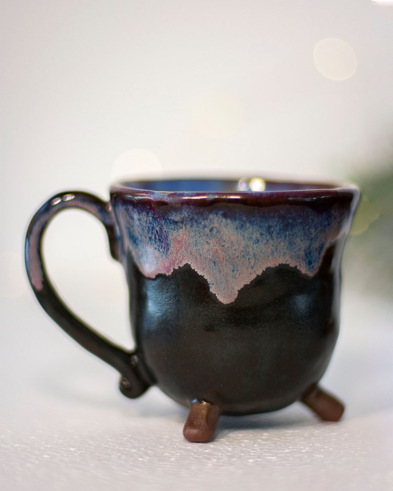 Cauldron Mug, Handmade Pottery Ceramic Coffee Mug, Witchy Fall Mug, Cottage Witch, Magical Witch Wizard Cute Cup image 3