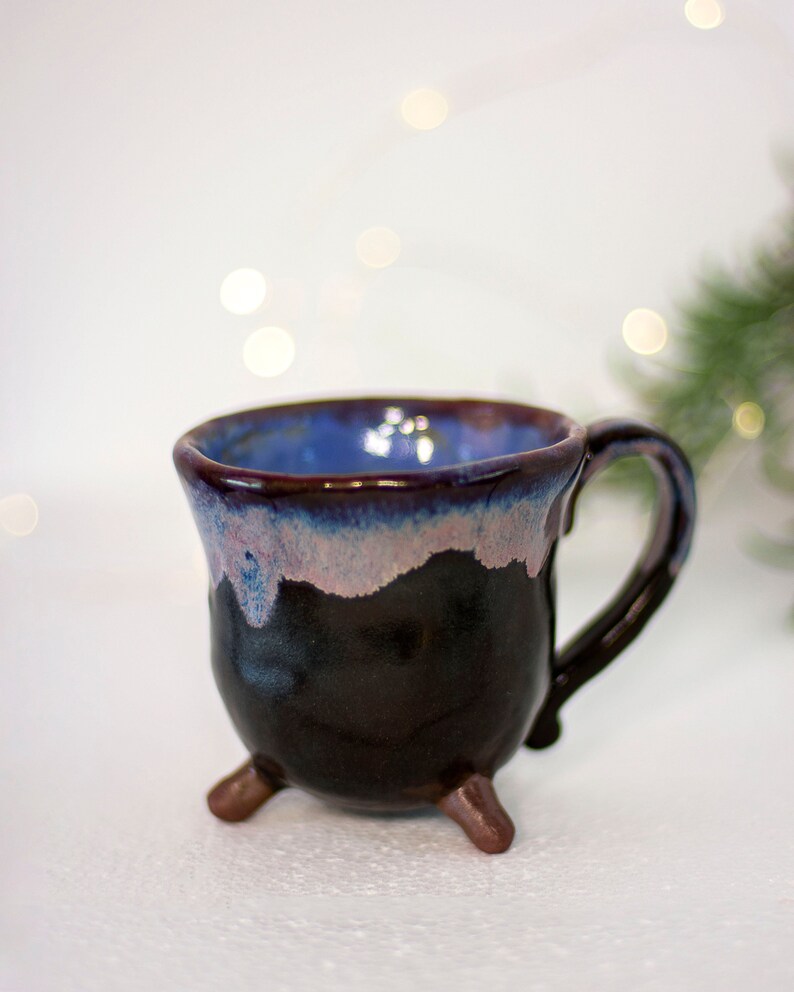 Cauldron Mug, Handmade Pottery Ceramic Coffee Mug, Witchy Fall Mug, Cottage Witch, Magical Witch Wizard Cute Cup image 2