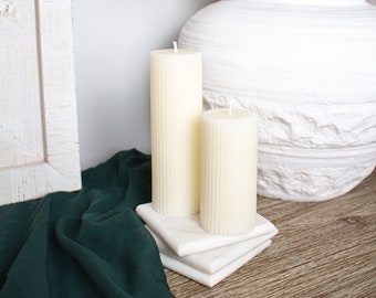 Tall & Short Pillar Soy Candle SET | Choice of Colour and Scent