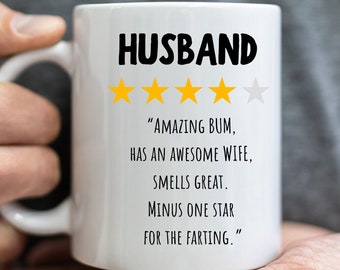 Personalized Husband Review Mug: Funny Novelty Gift