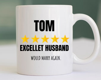 Personalized Husband Review Mug: Funny Novelty Gift