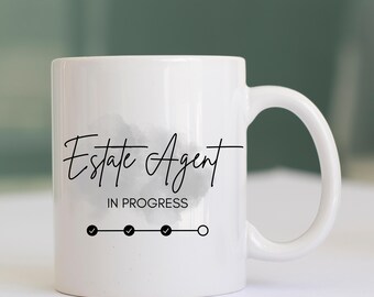 Personalized Estate Agent in Progress Mug: Funny Secret Santa Gift